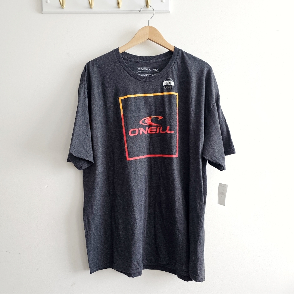 O’Neill Men’s XXL Heather Charcoal Logo Graphic T-Shirt NWT Premium Tee